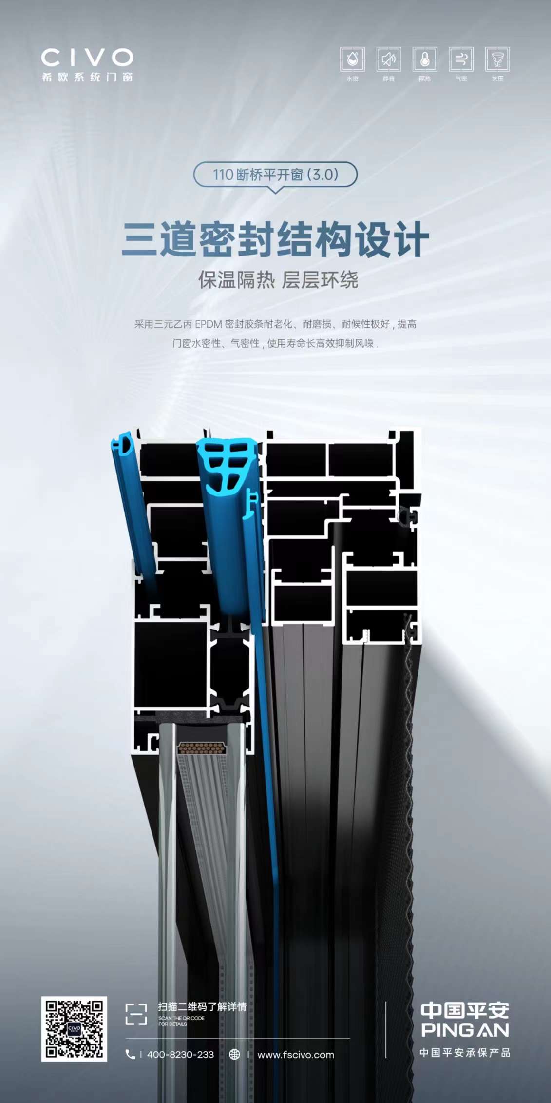 希歐110斷橋平開窗3.0